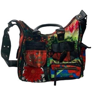 Desigual Colorful Print Shoulder Tote